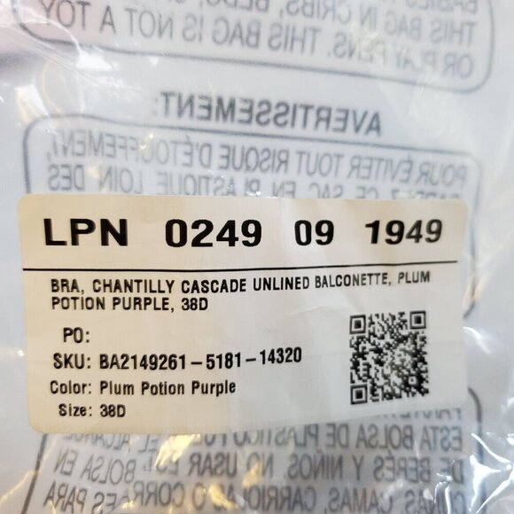 Savage X Fenty Chantilly Cascade Unlined Balconette Women Size 38 D NWT Lace - Picture 9 of 11